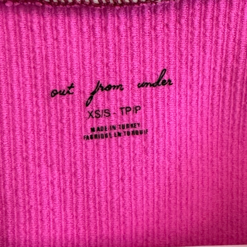 Out From Under Ribbed Hot Pink Crop Top - Picture 5 of 7
